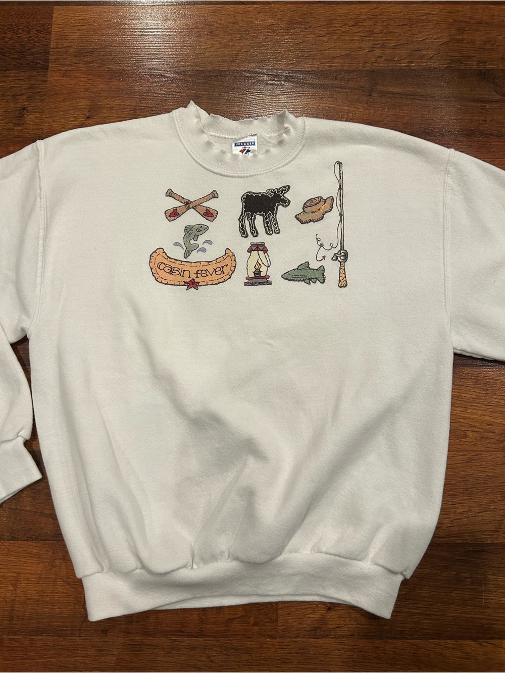 Vintage Cabin Fever Crew Neck Adult Size Medium Two Sided Camping Moose Bear